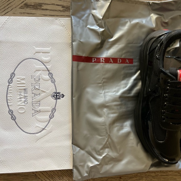 Prada Men's Glossy Black Sneakers